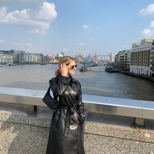 Women's Black Leather Coat